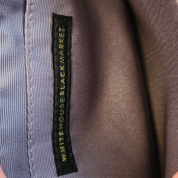 White House Black Market Envelope Clutch Wristlet Handbag Gray Suede - Picture 8 of 12